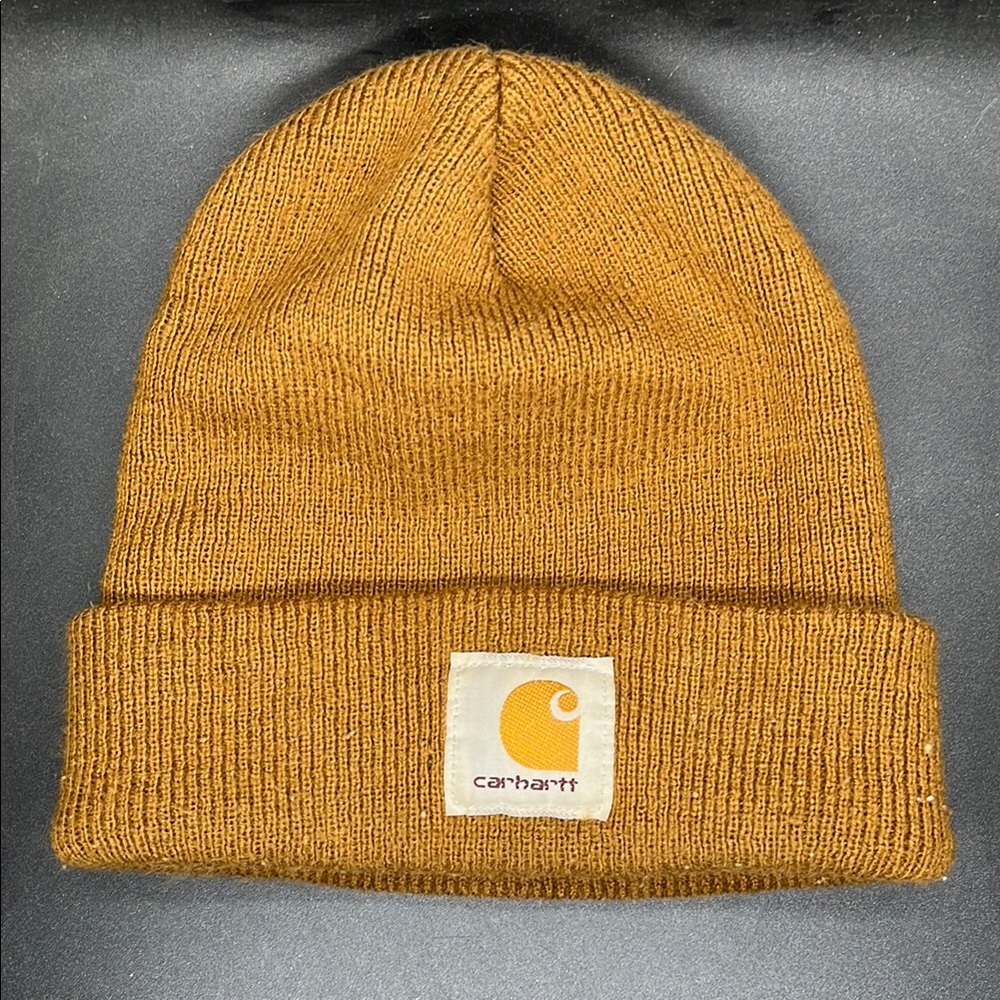 Vintage Carhartt Knit Beanie Winter Hat in Brown